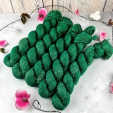 Semisolid yarn in bright green.