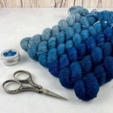 Gradient set of blue skeins.