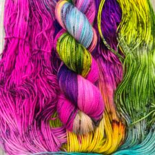 Neon variegated yarn.