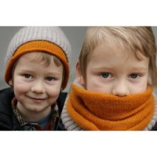 Two-layer cowl that is also a hat. Sized for kids and adults.