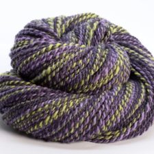 Marled yarn in muted purple and moss green