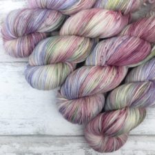 Variegated yarn in watercolor shades.