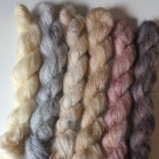 Fuzzy mini skeins in muted tones