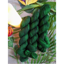 Bright green yarn with black.