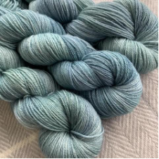 Semisolid yarn in sea colors.