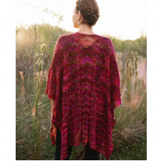 Roomy coverup with lots of beautiful yarnover openwork in vertical stripes down the length of the garment.