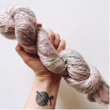 Soft tones on silk blend yarn.
