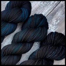 Deepest cool blue and black variegated skeins.