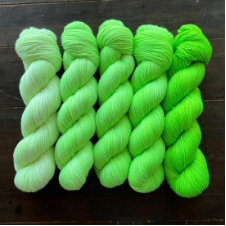 Fade set of five skeins from very light to brightest neon.