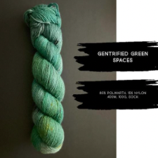 Tonal yarn in bright greens.