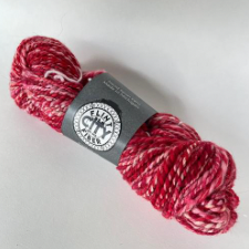 Bright marled yarn in Valentine’s Day colors.