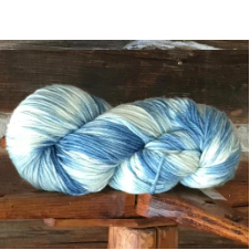 Natural and indigo variegated skein.