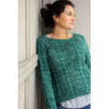 Classic cabled sweater with simple lace panels.