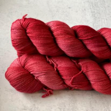 Semisolid yarn in deep floral red.