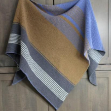 Triangular shawl, striped on the bias.