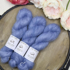 Mohair and silk in cool periwinkle.