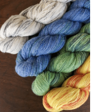 Alpaca and cotton yarn in tonal colorways.