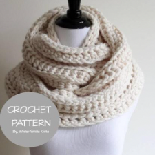 Chunky crocheted infinity cowl.