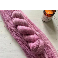 Semisolid yarn in faded rose.