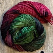 Variegated yarn in dirty christmas colors to match the striped sweater of Freddy Kreuger