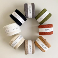5/8 inch twill-woven cotton tape in 8 colors from cream to darkest black.