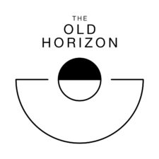 The Old Horizon logo with circle divided horizontally, dark on top, light below. The circle is inset into a light semicircle, with the horizontal lines aligning.