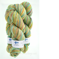 Worsted weight yarn in lighter secondary colors, highly variegated.