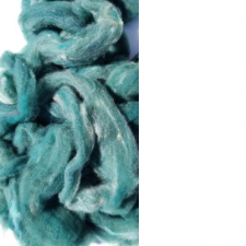 Roving in deep teal with bits of white.