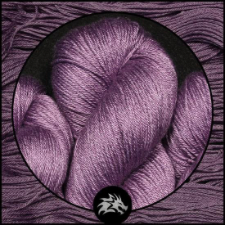 Solid mauve yarn.