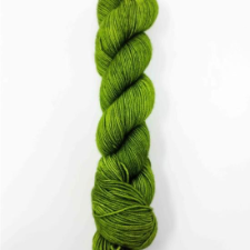 Semi-solid yarn in deep lime green.