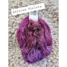 Medium red-violet boucle yarn.