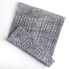 Delicate lace and cable cowl.