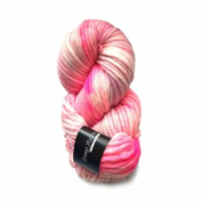 Tonal pink superbulky single-ply yarn.
