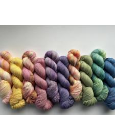 Ten skeins in medium floral and plant colors.
