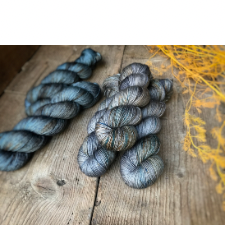 Faded teal and gray yarn with hints of umber.