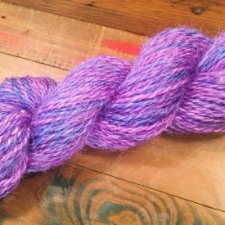 Periwinkle and palest orchid variegated yarn.