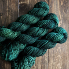 Tonal yarn in deep green with just a bit of blue.