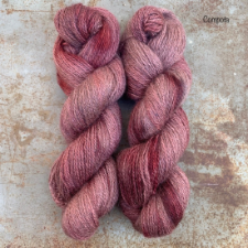 Tonal dusty burgundy yarn.