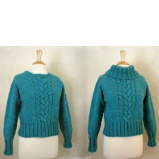 Longsleeve pullover with long ribbed cuffs and ribbed hem has detachable wide turtleneck.