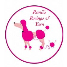 Pink poodle with the words Remii’s Rovings & Yarn