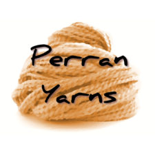 Swirled yarns with the words Perran Yarns.